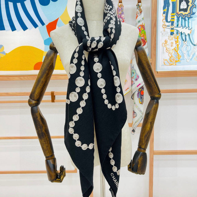 CHANEL 25S SCARF 140 IN CASHMERE 991649
