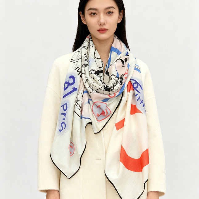 CHANEL 25S SCARF 135 IN CASHMERE 991652