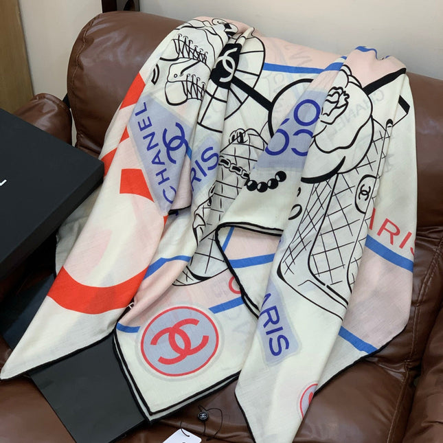 CHANEL 25S SCARF 135 IN CASHMERE 991652