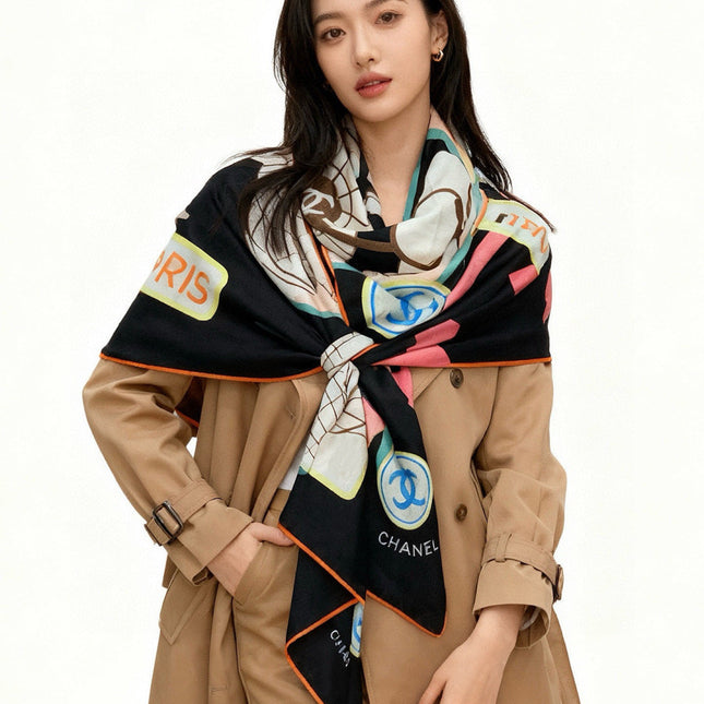CHANEL 25S SCARF 135 IN CASHMERE 991653