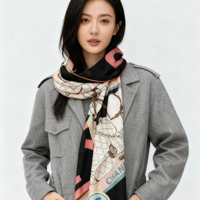 CHANEL 25S SCARF 135 IN CASHMERE 991653