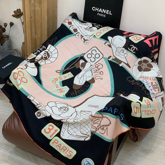 CHANEL 25S SCARF 135 IN CASHMERE 991653