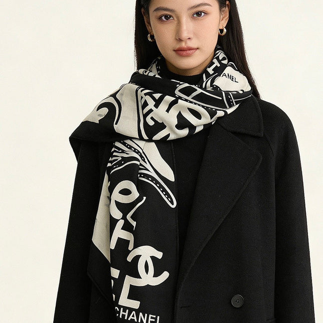 CHANEL 25S SCARF 135 IN CASHMERE 991693