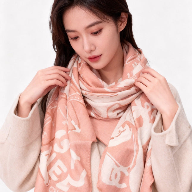CHANEL 25S SCARF 135 IN CASHMERE 991694