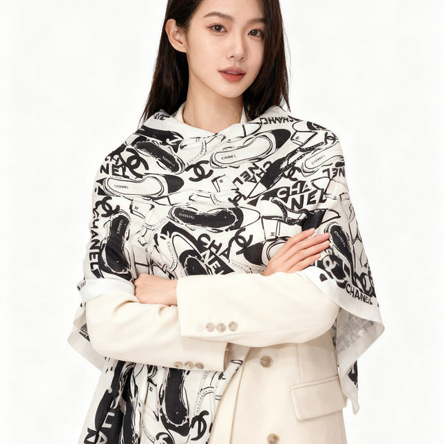 CHANEL 25S SCARF 135 IN CASHMERE 991695