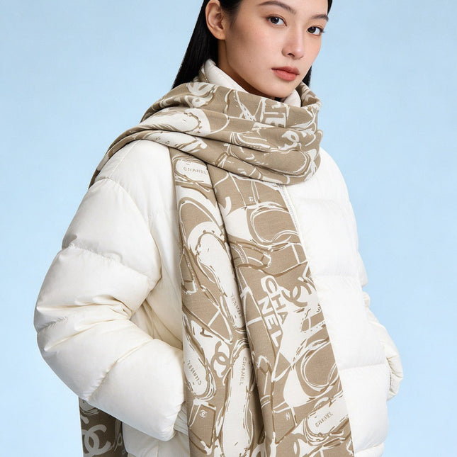 CHANEL 25S SCARF 135 IN CASHMERE 991696