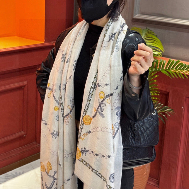 CHANEL 25S SCARF 200 IN CASHMERE 991712