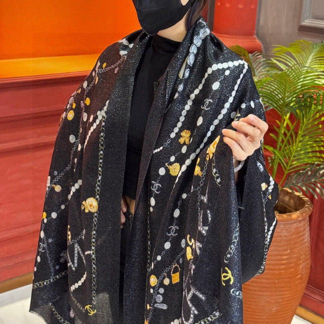CHANEL 25S SCARF 200 IN CASHMERE 991713