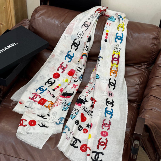 CHANEL 25S SCARF 200 IN LINEN 991722