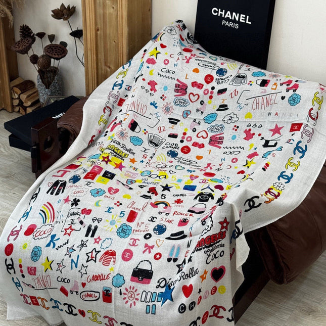 CHANEL 25S SCARF 200 IN LINEN 991722