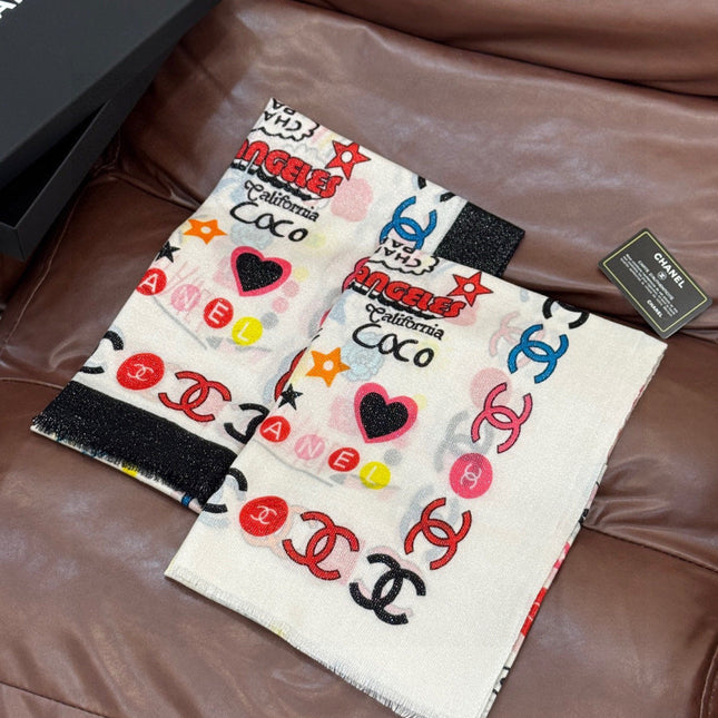 CHANEL 25S SCARF 200 IN LINEN 991722