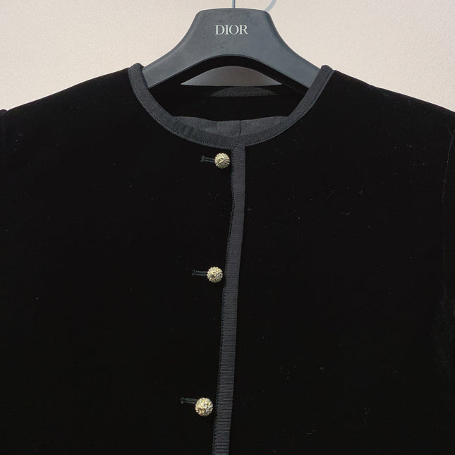 DIOR 25S ROUND-NECK VELVET JACKET 699