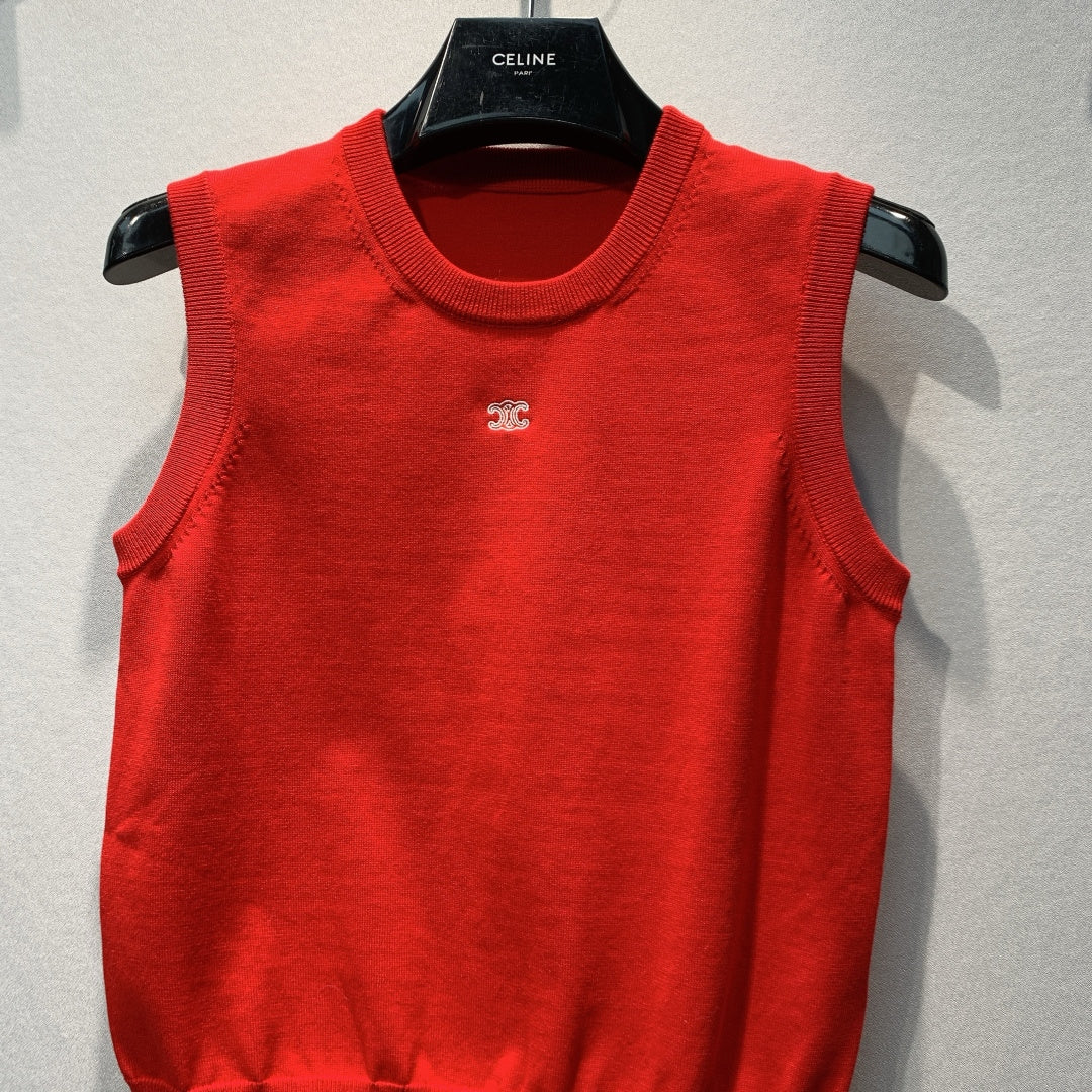 CELINE 26S SLEEVELESS KNIT TOP 386