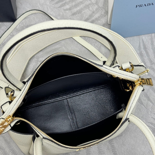 PRADA 25S SMALL BAG 23 IN IVORY CALFSKIN GOLD HARDWARE