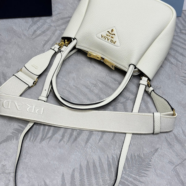 PRADA 25S SMALL BAG 23 IN IVORY CALFSKIN GOLD HARDWARE