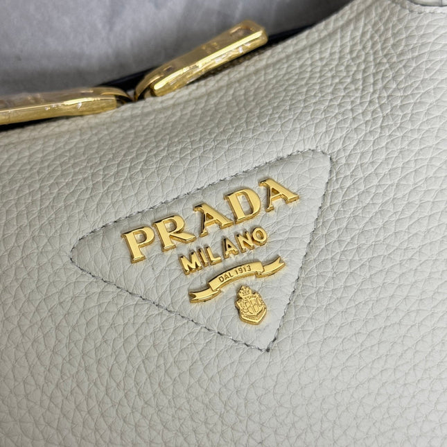 PRADA 25S SMALL BAG 23 IN IVORY CALFSKIN GOLD HARDWARE