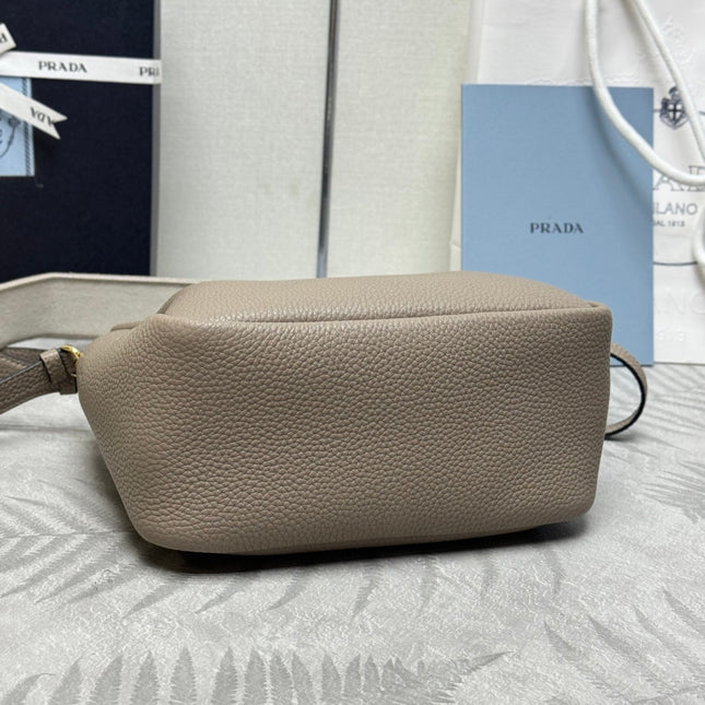PRADA 25S SMALL BAG 23 IN TAUPE CALFSKIN GOLD HARDWARE