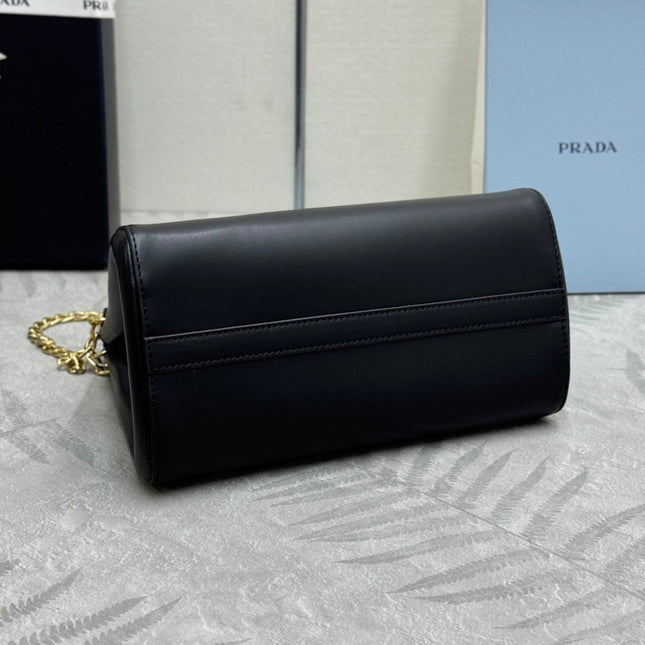 PRADA 25S ENCHAINE MINI BAG 22 IN BLACK CALFSKIN GOLD HARDWARE