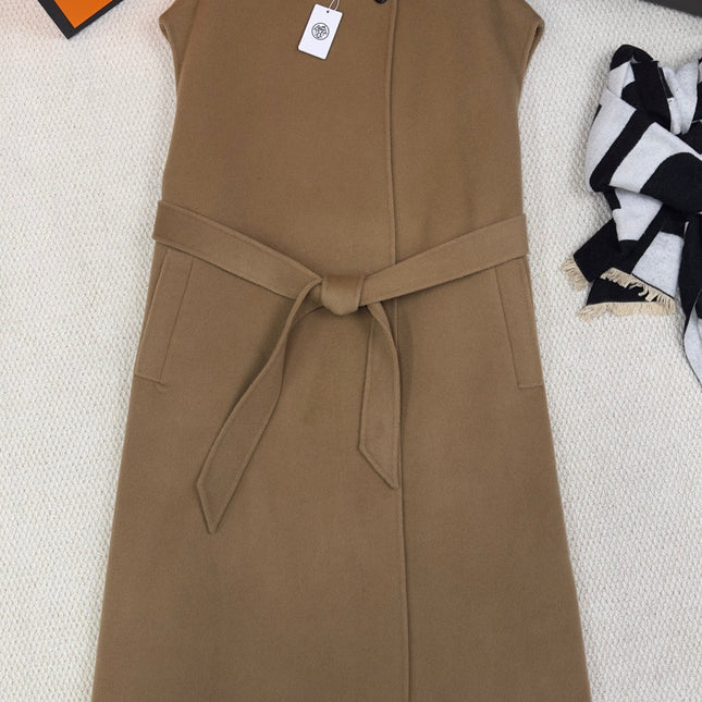 HERMES 25S LONG SLEEVELESS CASHMERE VEST 189