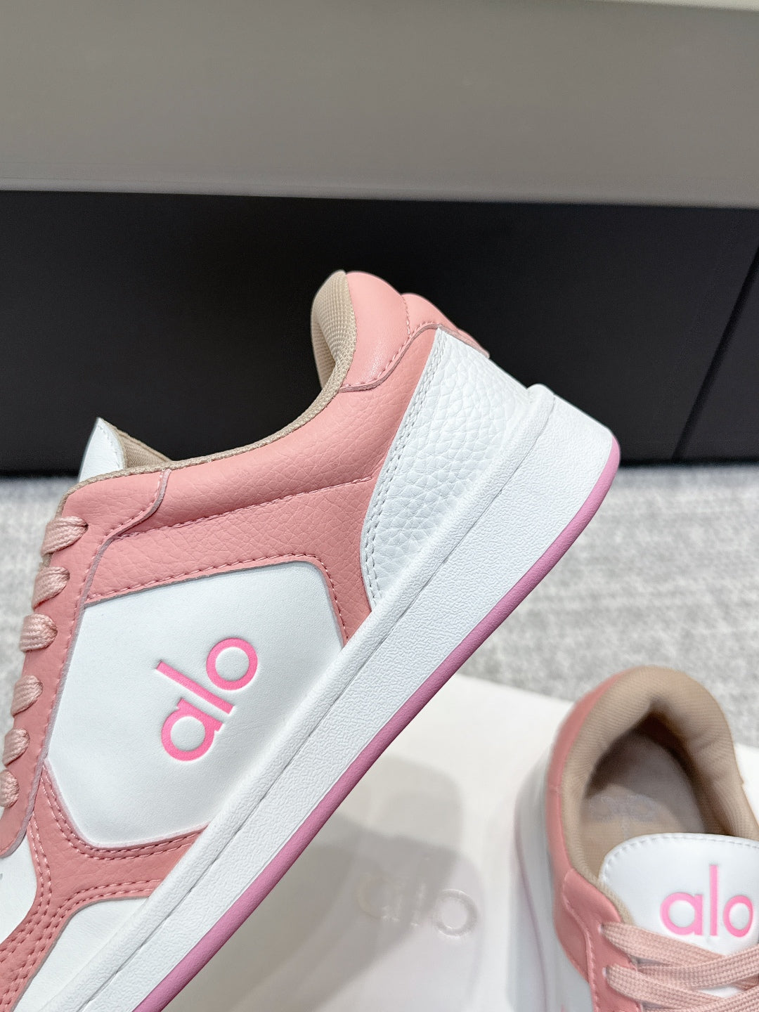 ALO 25S SNEAKER IN PINK AND WHITE LAMBSKIN