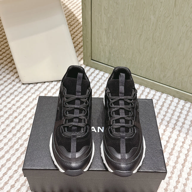 CHANEL 25S LUXURY SNEAKERS IN BLACK CALFSKIN AND SUEDE