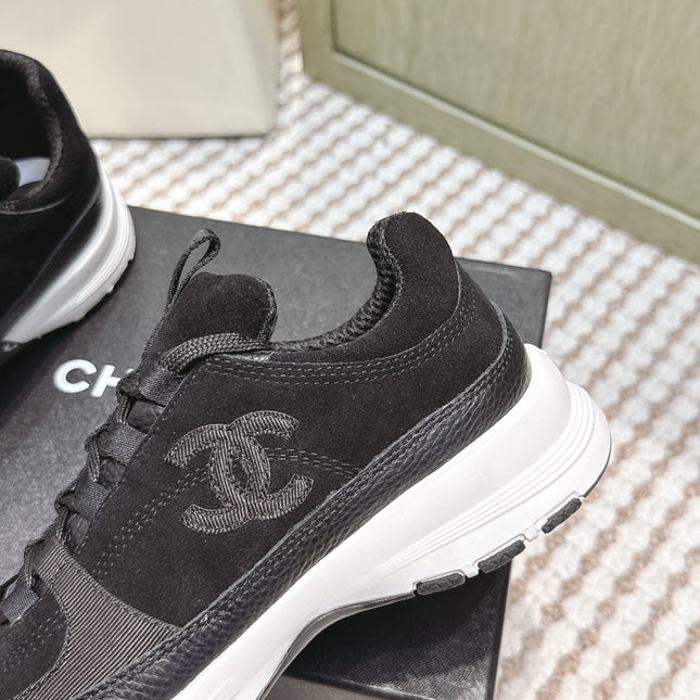 CHANEL 25S LUXURY SNEAKERS IN BLACK CALFSKIN AND SUEDE