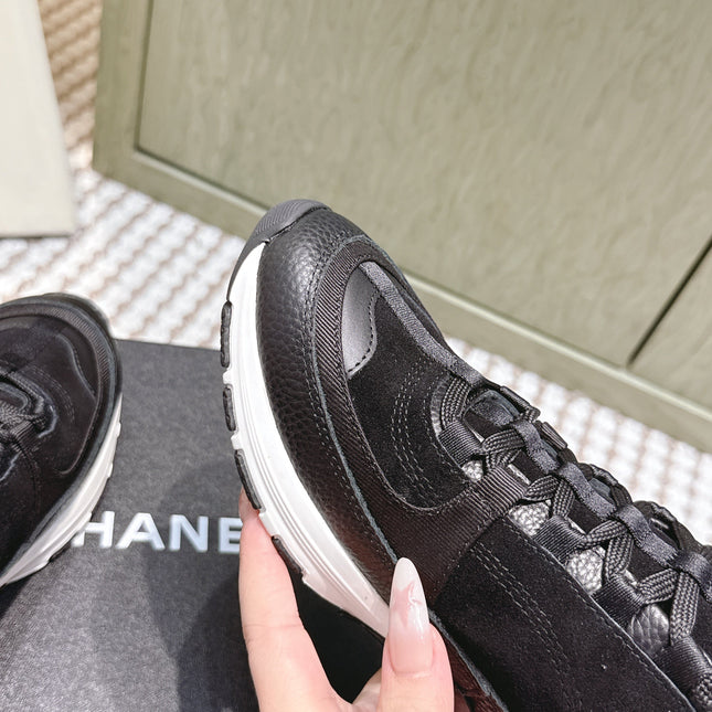 CHANEL 25S LUXURY SNEAKERS IN BLACK CALFSKIN AND SUEDE