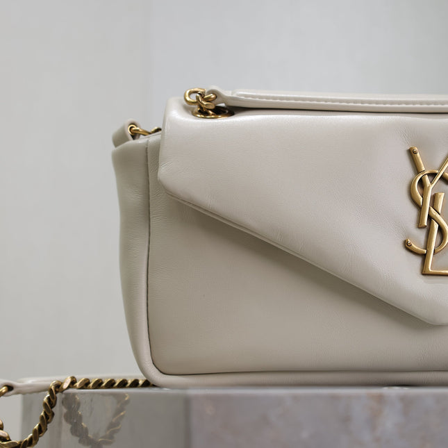 YSL 25S CALYPSO HANDBAG 26 IN IVORY LAMBSKIN GOLD HARDWARE