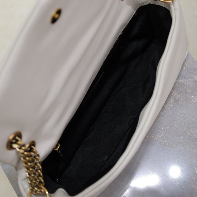 YSL 25S CALYPSO HANDBAG 26 IN IVORY LAMBSKIN GOLD HARDWARE