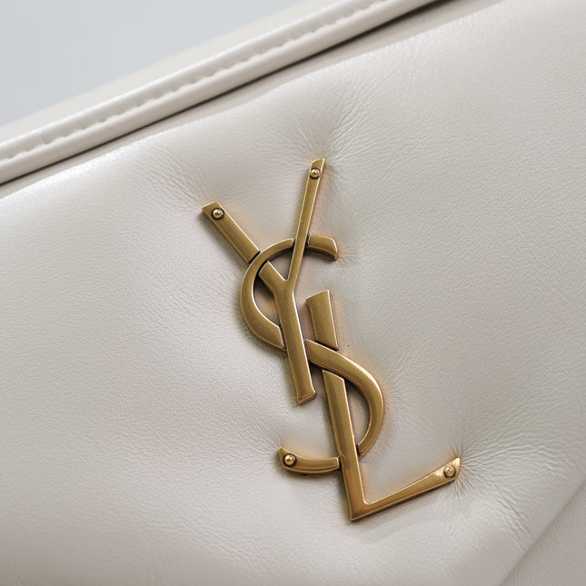 YSL 25S CALYPSO HANDBAG 26 IN IVORY LAMBSKIN GOLD HARDWARE
