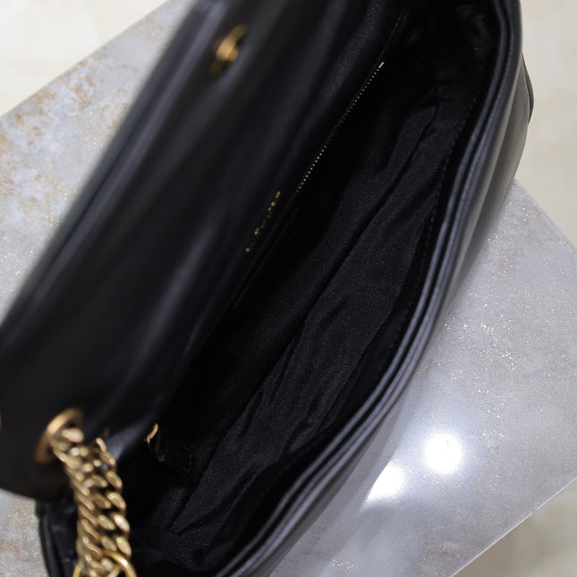 YSL 25S CALYPSO HANDBAG 26 IN BLACK LAMBSKIN GOLD HARDWARE