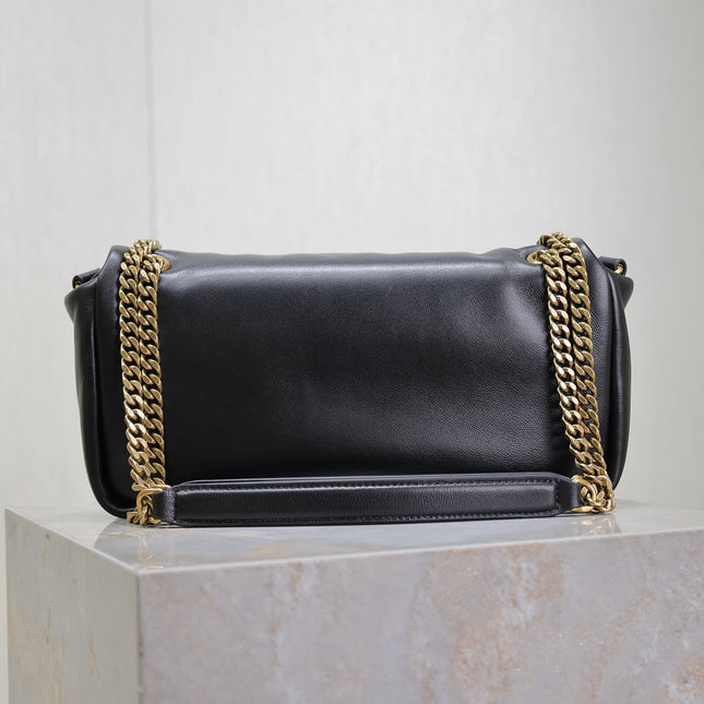 YSL 25S CALYPSO HANDBAG 26 IN BLACK LAMBSKIN GOLD HARDWARE
