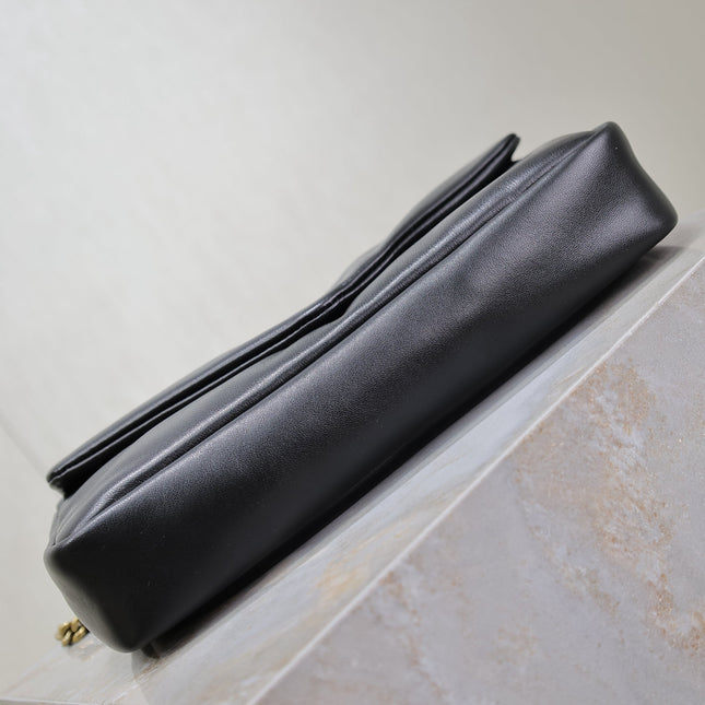 YSL 25S CALYPSO HANDBAG 26 IN BLACK LAMBSKIN GOLD HARDWARE