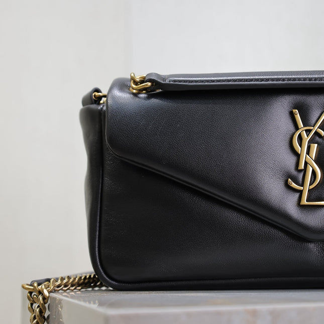 YSL 25S CALYPSO HANDBAG 26 IN BLACK LAMBSKIN GOLD HARDWARE