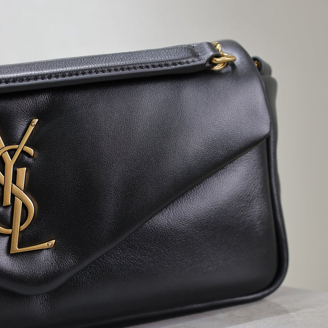 YSL 25S CALYPSO HANDBAG 26 IN BLACK LAMBSKIN GOLD HARDWARE