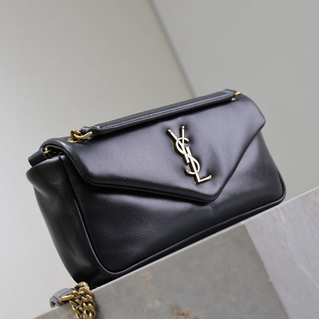 YSL 25S CALYPSO HANDBAG 26 IN BLACK LAMBSKIN GOLD HARDWARE