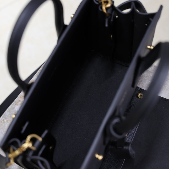 YSL 25S SAC DE JOUR MM 26 IN BLACK SUPPLE GRAINED CALFSKIN GOLD HARDWARE