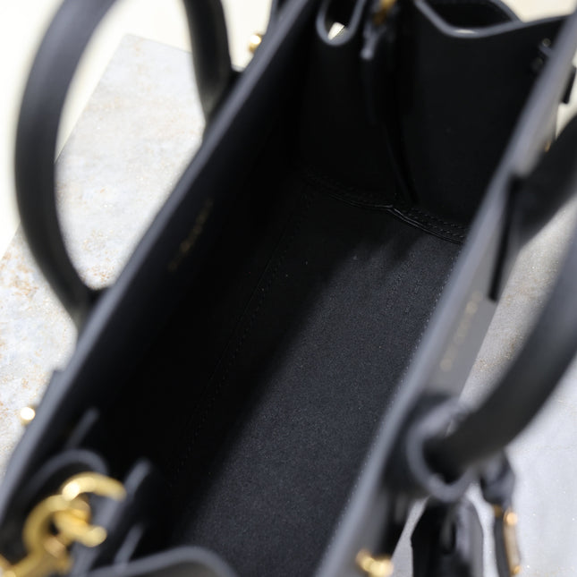 YSL 25S SAC DE JOUR 22 IN BLACK SUPPLE GRAINED CALFSKIN GOLD HARDWARE