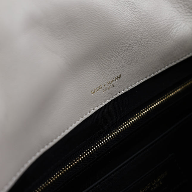 YSL 25S JAMIE 4.3 29 IN BLANC VINTAGE LAMBSKIN GOLD HARDWARE
