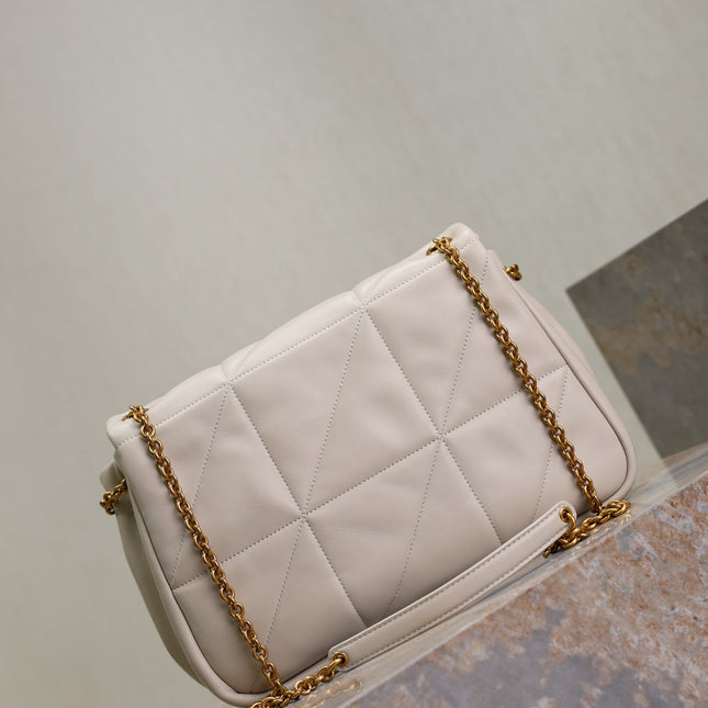 YSL 25S JAMIE 4.3 29 IN BLANC VINTAGE LAMBSKIN GOLD HARDWARE