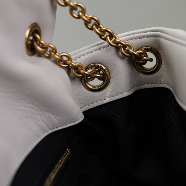 YSL 25S JAMIE 4.3 29 IN BLANC VINTAGE LAMBSKIN GOLD HARDWARE