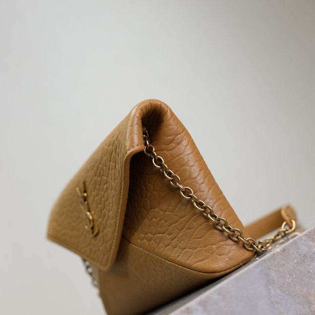 YSL 25S CALYPSO MINI 19 IN CARAMEL LAMBSKIN GOLD HARDWARE