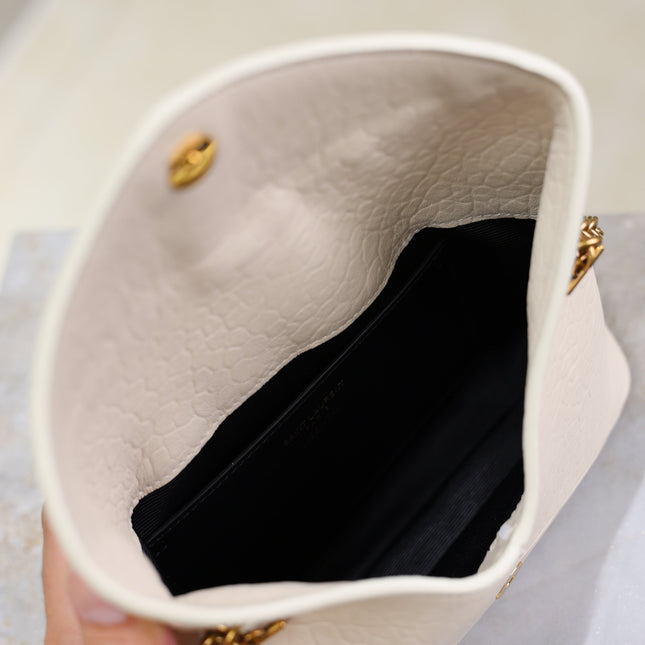 YSL 25S CALYPSO MINI 19 IN BLANC VINTAGE LAMBSKIN GOLD HARDWARE