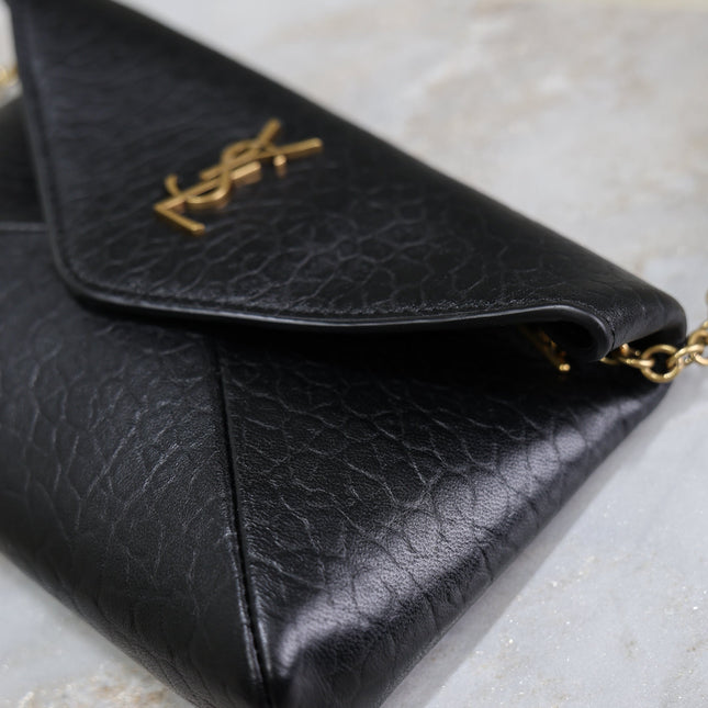 YSL 25S CALYPSO MINI 19 IN BLACK LAMBSKIN GOLD HARDWARE