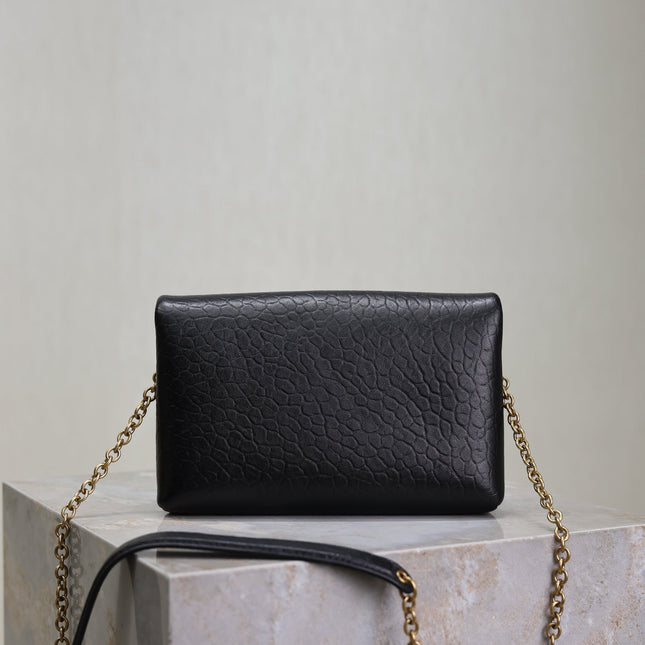 YSL 25S CALYPSO MINI 19 IN BLACK LAMBSKIN GOLD HARDWARE