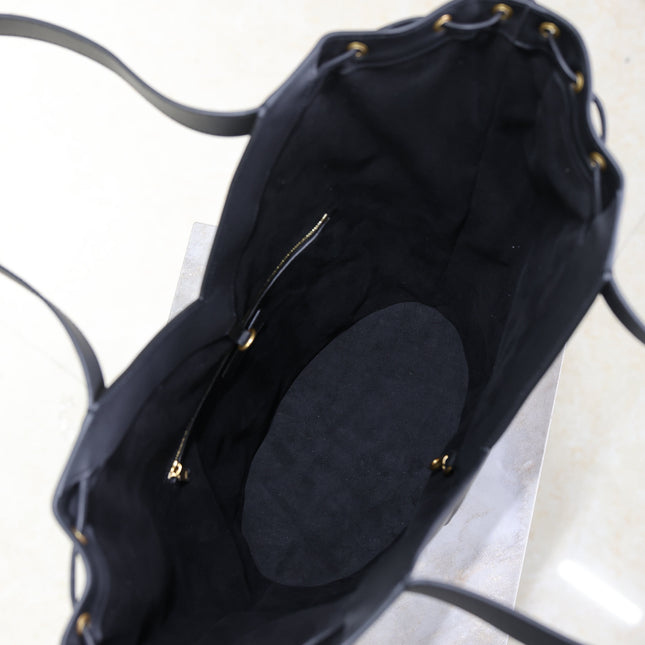 YSL 25S Y LARGE HOBO 50 IN BLACK CALFSKIN GOLD HARDWARE