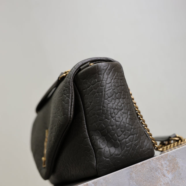 YSL 25S CALYPSO 30 IN DARK OLIVE GRAINED CALFSKIN GOLD HARDWARE