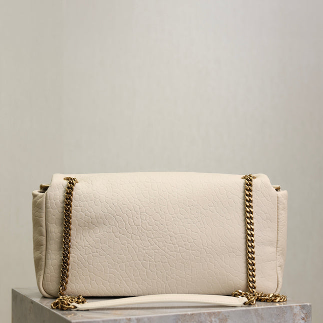 YSL 25S CALYPSO 30 IN IVORY GRAINED CALFSKIN GOLD HARDWARE