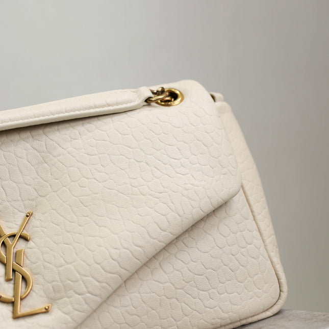 YSL 25S CALYPSO 30 IN IVORY GRAINED CALFSKIN GOLD HARDWARE