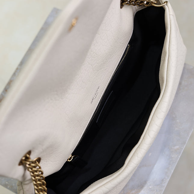 YSL 25S CALYPSO 30 IN IVORY GRAINED CALFSKIN GOLD HARDWARE